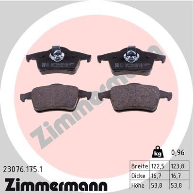 Brake Pad Set, disc brake ZIMMERMANN 23076.175.1