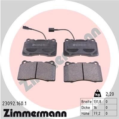 ZIMMERMANN 23092.160.1 Brake Pad Set, disc brake