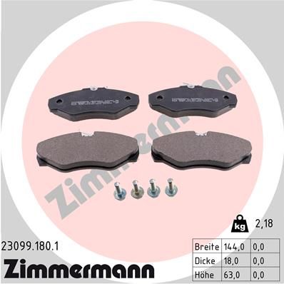 ZIMMERMANN 23099.180.1 Brake Pad Set, disc brake