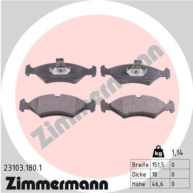 ZIMMERMANN 23103.180.1 Brake Pad Set, disc brake