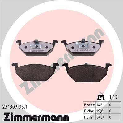 Brake Pad Set, disc brake ZIMMERMANN 23130.995.1