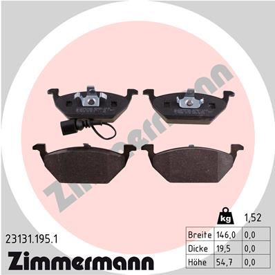 ZIMMERMANN 23131.195.1 Brake Pad Set, disc brake