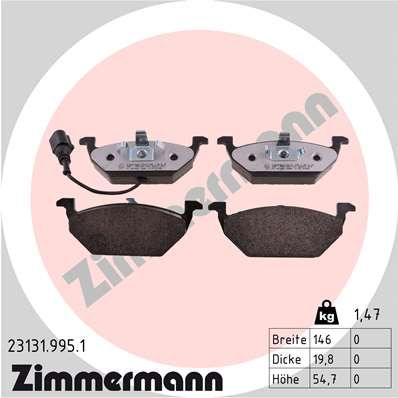 Brake Pad Set, disc brake ZIMMERMANN 23131.995.1
