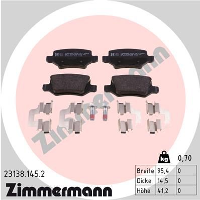 Brake Pad Set, disc brake ZIMMERMANN 23138.145.2