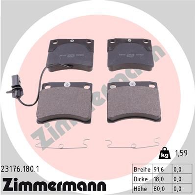 ZIMMERMANN 23176.180.1 Brake Pad Set, disc brake