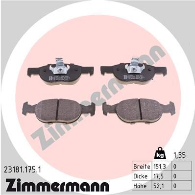 ZIMMERMANN 23181.175.1 Brake Pad Set, disc brake