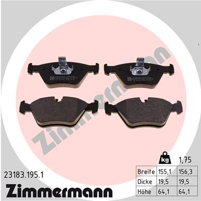 ZIMMERMANN 23183.195.1 Brake Pad Set, disc brake