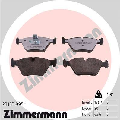 ZIMMERMANN 23183.995.1 Brake Pad Set, disc brake