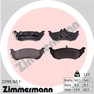 ZIMMERMANN 23190.165.1 Brake Pad Set, disc brake