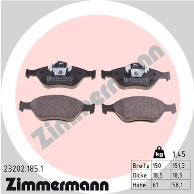 ZIMMERMANN 23202.185.1 Brake Pad Set, disc brake