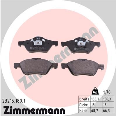 ZIMMERMANN 23215.180.1 Brake Pad Set, disc brake