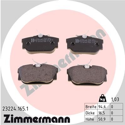 ZIMMERMANN 23224.165.1 Brake Pad Set, disc brake