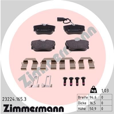 ZIMMERMANN 23224.165.3 Brake Pad Set, disc brake