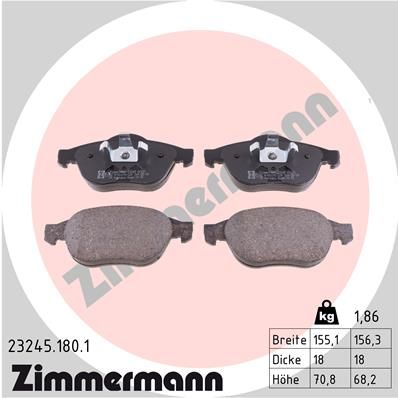 ZIMMERMANN 23245.180.1 Brake Pad Set, disc brake