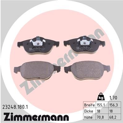 Brake Pad Set, disc brake ZIMMERMANN 23248.180.1