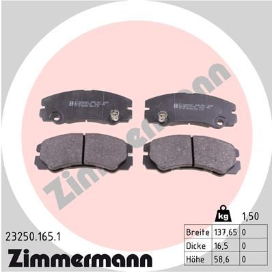ZIMMERMANN 23250.165.1 Brake Pad Set, disc brake