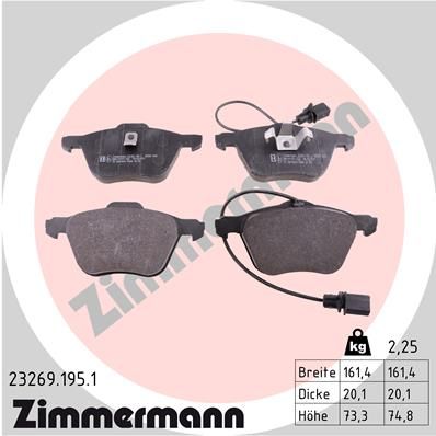 ZIMMERMANN 23269.195.1 Brake Pad Set, disc brake
