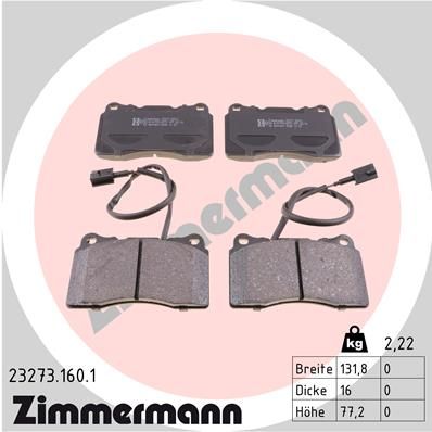 ZIMMERMANN 23273.160.1 Brake Pad Set, disc brake