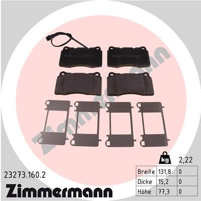 ZIMMERMANN 23273.160.2 Brake Pad Set, disc brake