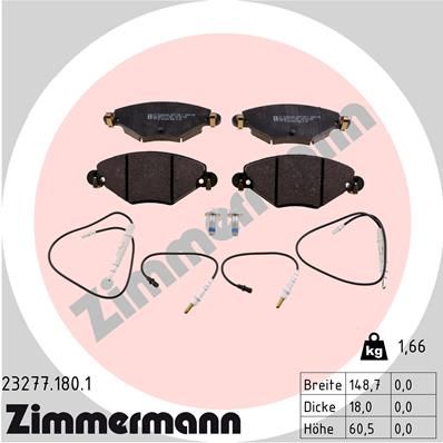 ZIMMERMANN 23277.180.1 Brake Pad Set, disc brake