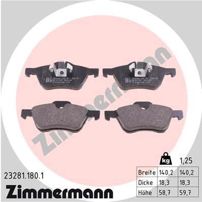 ZIMMERMANN 23281.180.1 Brake Pad Set, disc brake