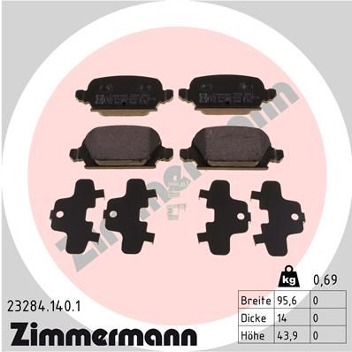 ZIMMERMANN 23284.140.1 Brake Pad Set, disc brake