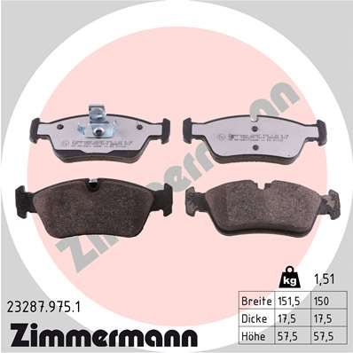 ZIMMERMANN 23287.975.1 Brake Pad Set, disc brake