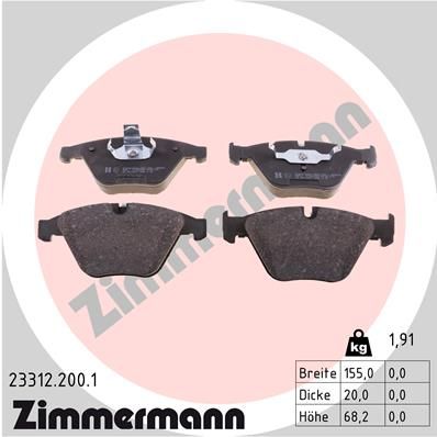 ZIMMERMANN 23312.200.1 Brake Pad Set, disc brake