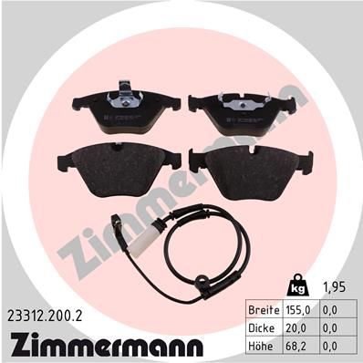 ZIMMERMANN 23312.200.2 Brake Pad Set, disc brake