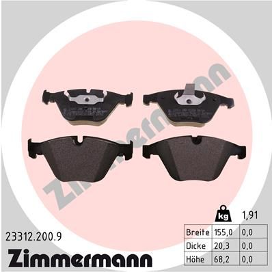 ZIMMERMANN 23312.200.9 Brake Pad Set, disc brake