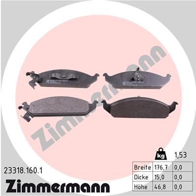 Brake Pad Set, disc brake ZIMMERMANN 23318.160.1