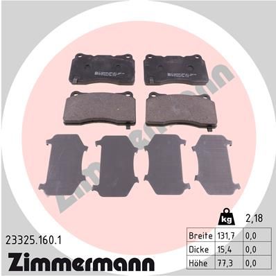 Brake Pad Set, disc brake ZIMMERMANN 23325.160.1