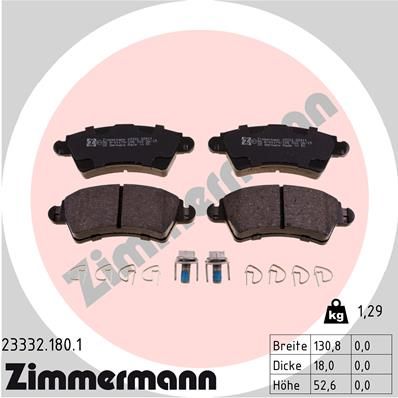 ZIMMERMANN 23332.180.1 Brake Pad Set, disc brake