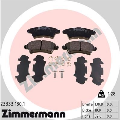 ZIMMERMANN 23333.180.1 Brake Pad Set, disc brake