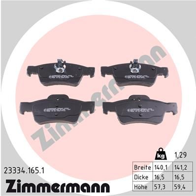 ZIMMERMANN 23334.165.1 Brake Pad Set, disc brake