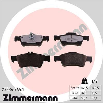 ZIMMERMANN 23334.965.1 Brake Pad Set, disc brake