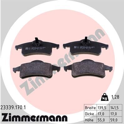 ZIMMERMANN 23339.170.1 Brake Pad Set, disc brake