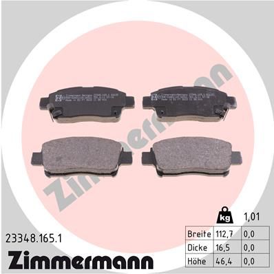 ZIMMERMANN 23348.165.1 Brake Pad Set, disc brake