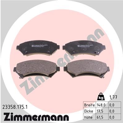Brake Pad Set, disc brake ZIMMERMANN 23358.175.1