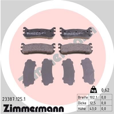 Brake Pad Set, disc brake ZIMMERMANN 23387.125.1