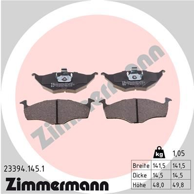 ZIMMERMANN 23394.145.1 Brake Pad Set, disc brake