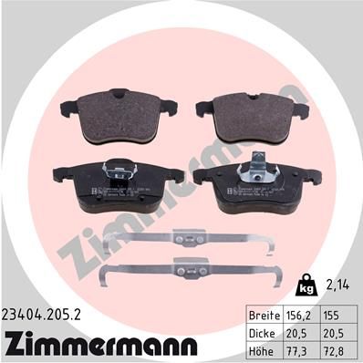 ZIMMERMANN 23404.205.2 Brake Pad Set, disc brake
