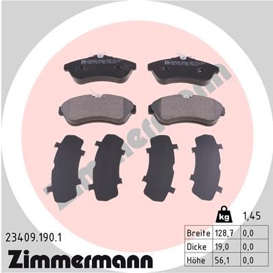 ZIMMERMANN 23409.190.1 Brake Pad Set, disc brake