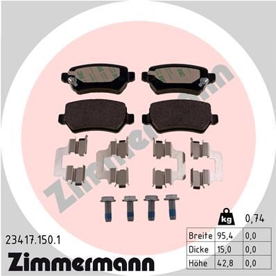 Brake Pad Set, disc brake ZIMMERMANN 23417.150.1