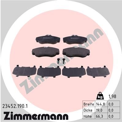ZIMMERMANN 23452.190.1 Brake Pad Set, disc brake