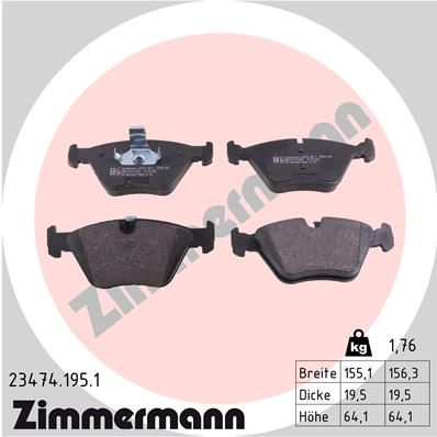 Brake Pad Set, disc brake ZIMMERMANN 23474.195.1
