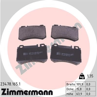 ZIMMERMANN 23478.165.1 Brake Pad Set, disc brake