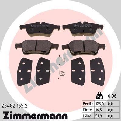 ZIMMERMANN 23482.165.2 Brake Pad Set, disc brake