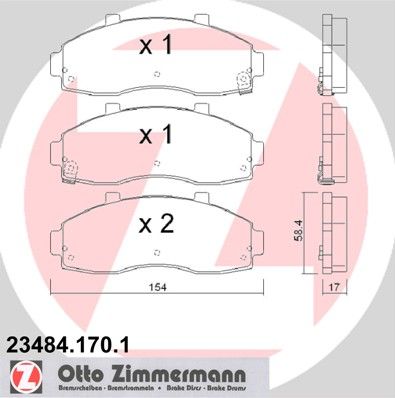 Brake Pad Set, disc brake ZIMMERMANN 23484.170.1
