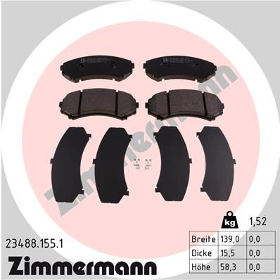 Brake Pad Set, disc brake ZIMMERMANN 23488.155.1